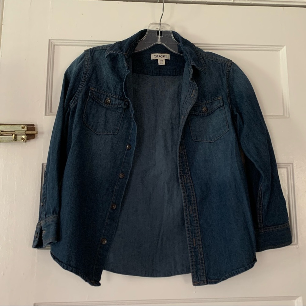 Boys Button Down Cherokee Denim Shirt